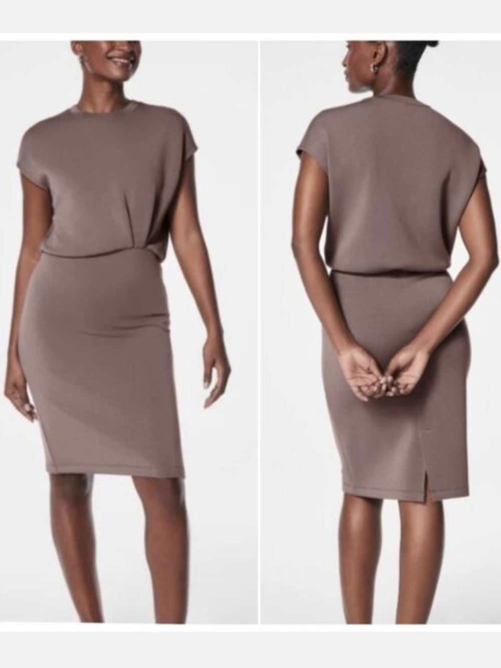 NWT SPANX Air Essentials Faux Tuck Dress Smoke - XS